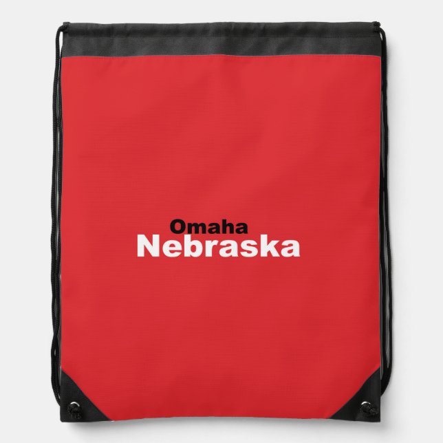 Omaha, Nebraska Drawstring Backpack (Front)