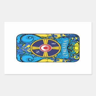 OMAHA NEBRASKA LOGO RECTANGULAR STICKER