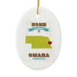 Omaha, Nebraska Map – Home Is Where The Heart Is Ceramic Ornament Omaha, Nebraska Map – Home Is Where The Heart Is Ceramic Ornament