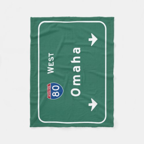 Omaha Nebraska ne Interstate Highway Freeway  Fleece Blanket