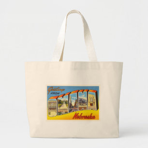 Omaha Nebraska NE Old Vintage Travel Souvenir Large Tote Bag