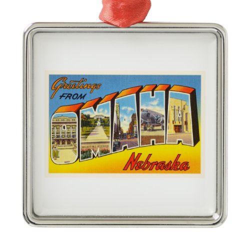 Omaha Nebraska NE Old Vintage Travel Souvenir Metal Ornament
