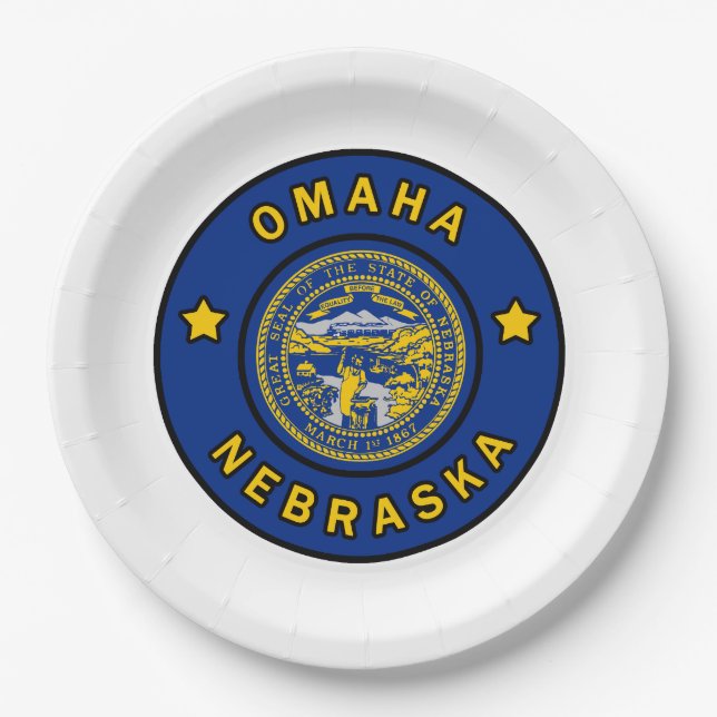 Omaha Nebraska Paper Plates (Front)