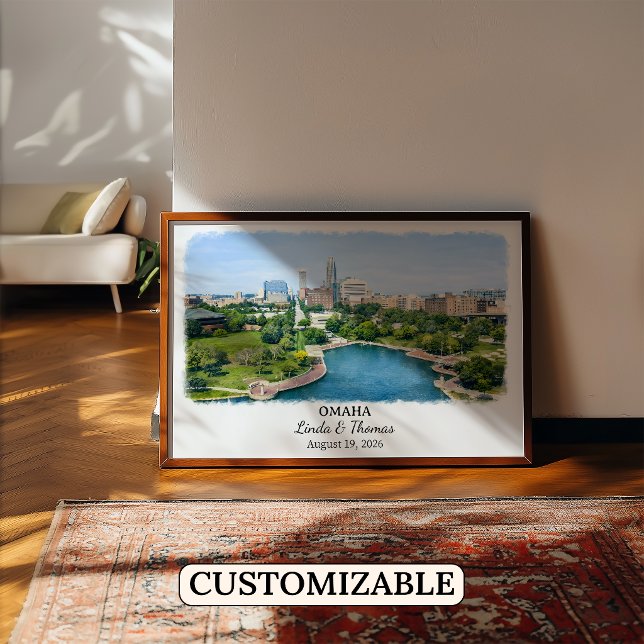 Omaha Nebraska Poster, Watercolor, Custom Poster (Creator Uploaded)
