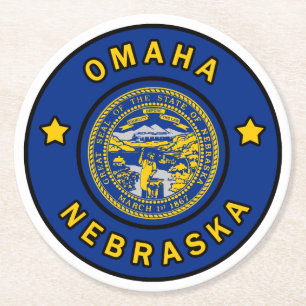 Omaha Nebraska Round Paper Coaster