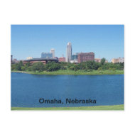 Omaha, Nebraska Skyline on Canvas Postcard