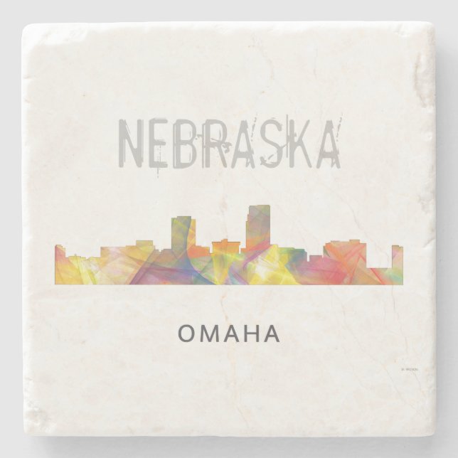 OMAHA NEBRASKA SKYLINE WB1 - STONE COASTER (Front)