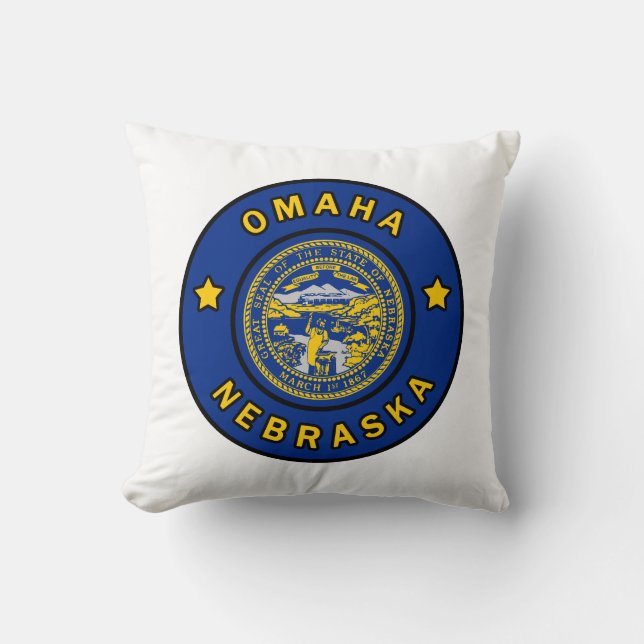 Omaha Nebraska Throw Pillow (Front)