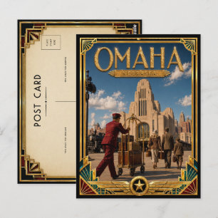 Omaha Nebraska Vintage Art Deco Golden Age Postcard
