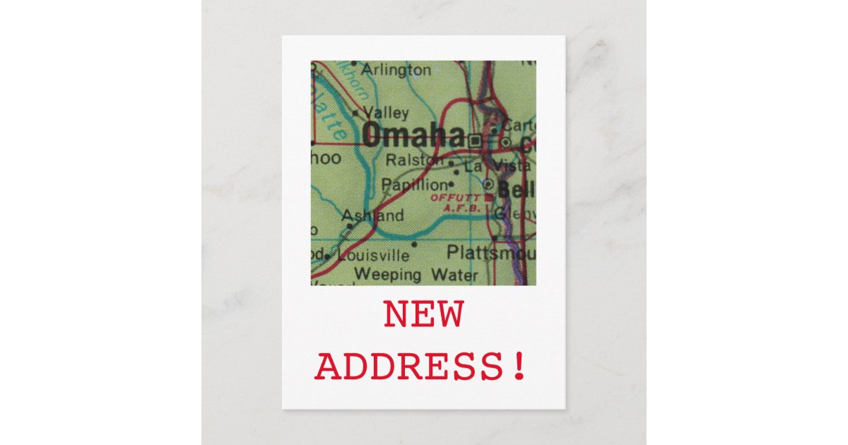 Omaha New Address announcement Zazzle