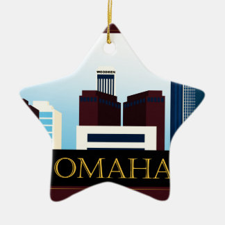 Omaha Skyline Ceramic Ornament