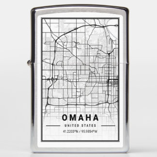 Omaha Texas USA City Travel City Map Zippo Lighter