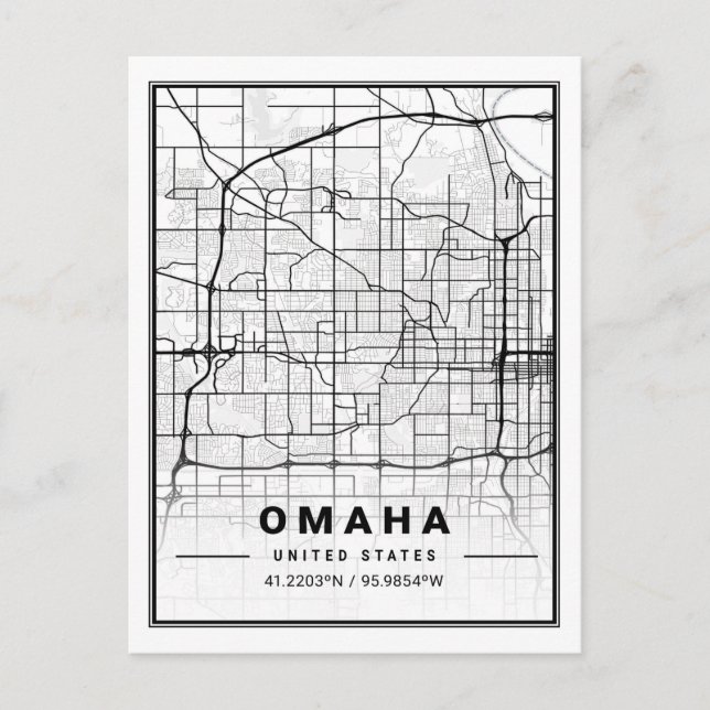 Omaha Texas USA Travel City Map Poster Postcard (Front)