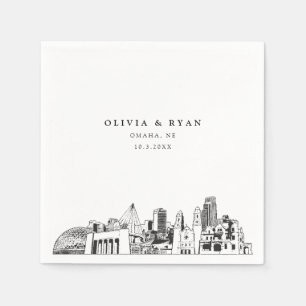Omaha Wedding Minimalist Paper Napkins