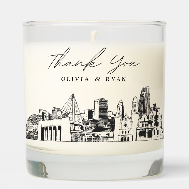 Omaha Wedding Thank You Gift Custom Candle (Front)