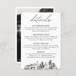 Omaha Wedding Vertical Details Enclosure Card