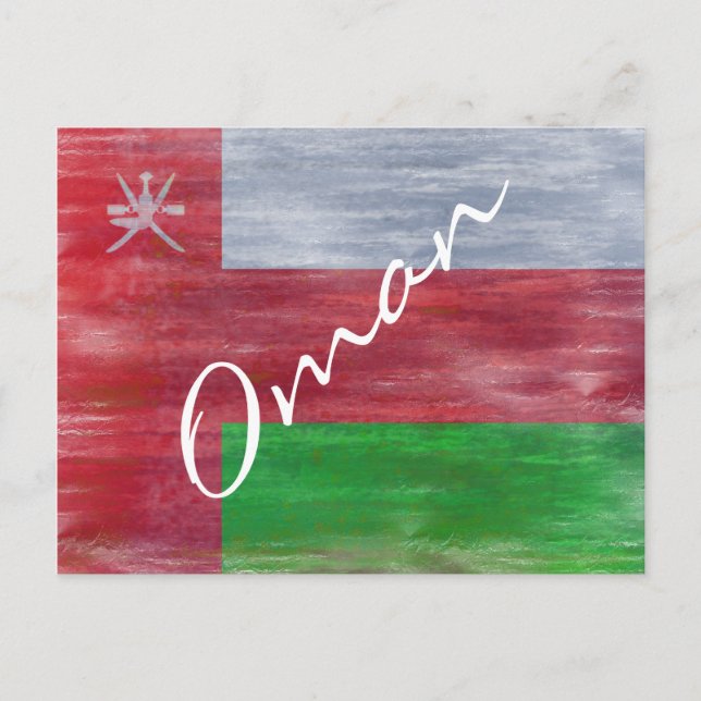 Oman distressed flag postcard (Front)