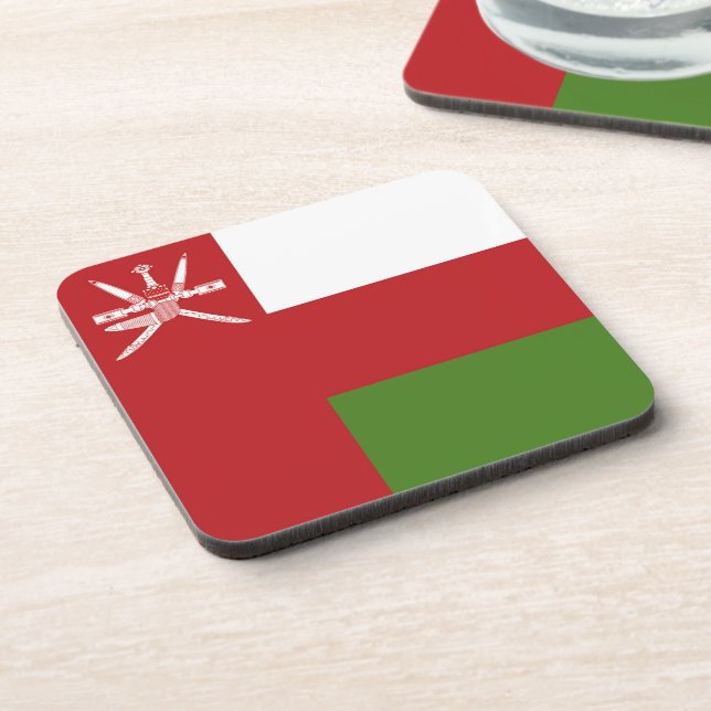 Oman flag beverage coaster (Left Side)