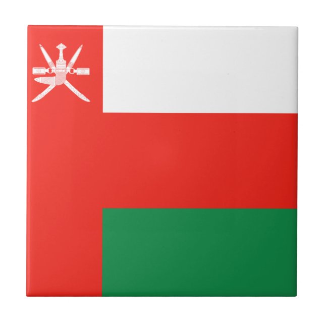 Oman Flag Ceramic Tile (Front)