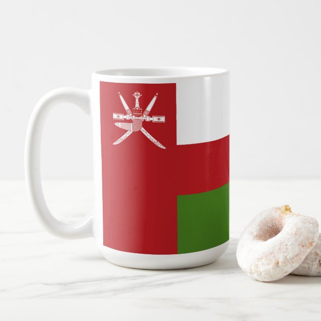 Oman flag coffee mug (With Donut)