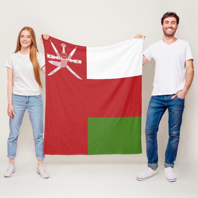 Oman flag fleece blanket (In Situ)