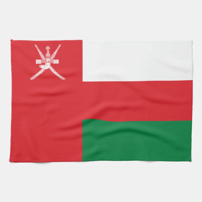 Oman Flag Kitchen Towel (Horizontal)