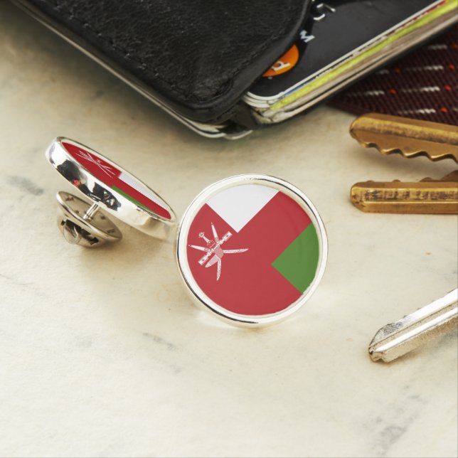 Oman flag lapel pin (In Situ)