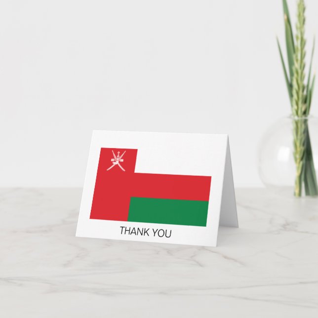 Oman Flag Letterpress Thank You Card (Front)