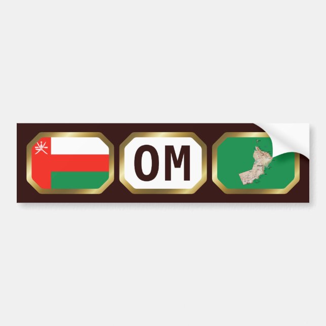 Oman Flag Map Code Bumper Sticker (Front)
