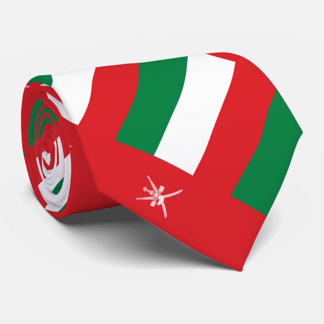 Oman Flag Neck Tie (Rolled)