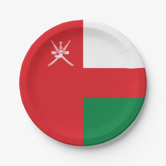 Oman Flag Paper Plates (Front)