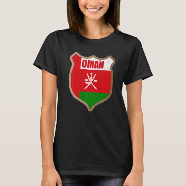 Oman Flag Patch For Omanis And Who Love Oman T-Shirt (Front)