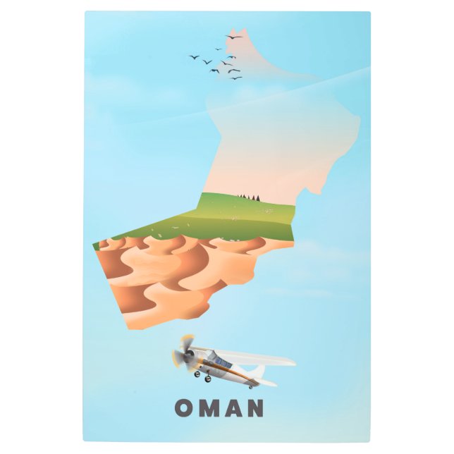 Oman illustrated map travel poster (Front)