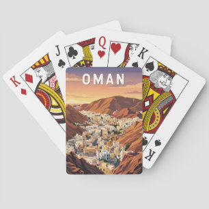 Oman Illustration Travel Art Vintage Poker Cards
