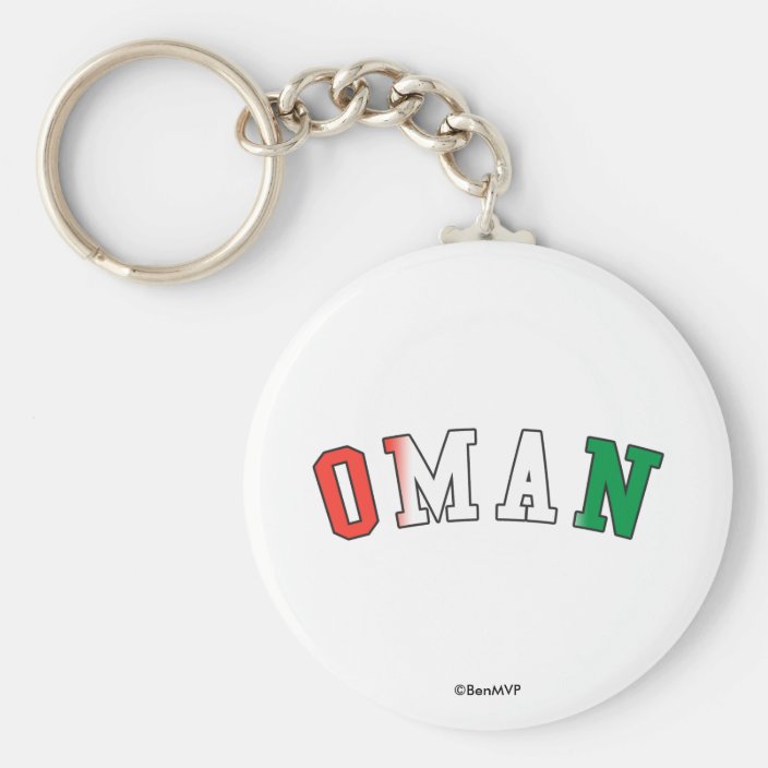 Oman in National Flag Colors Key Chain