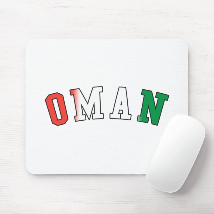 Oman in National Flag Colors Mouse Pad