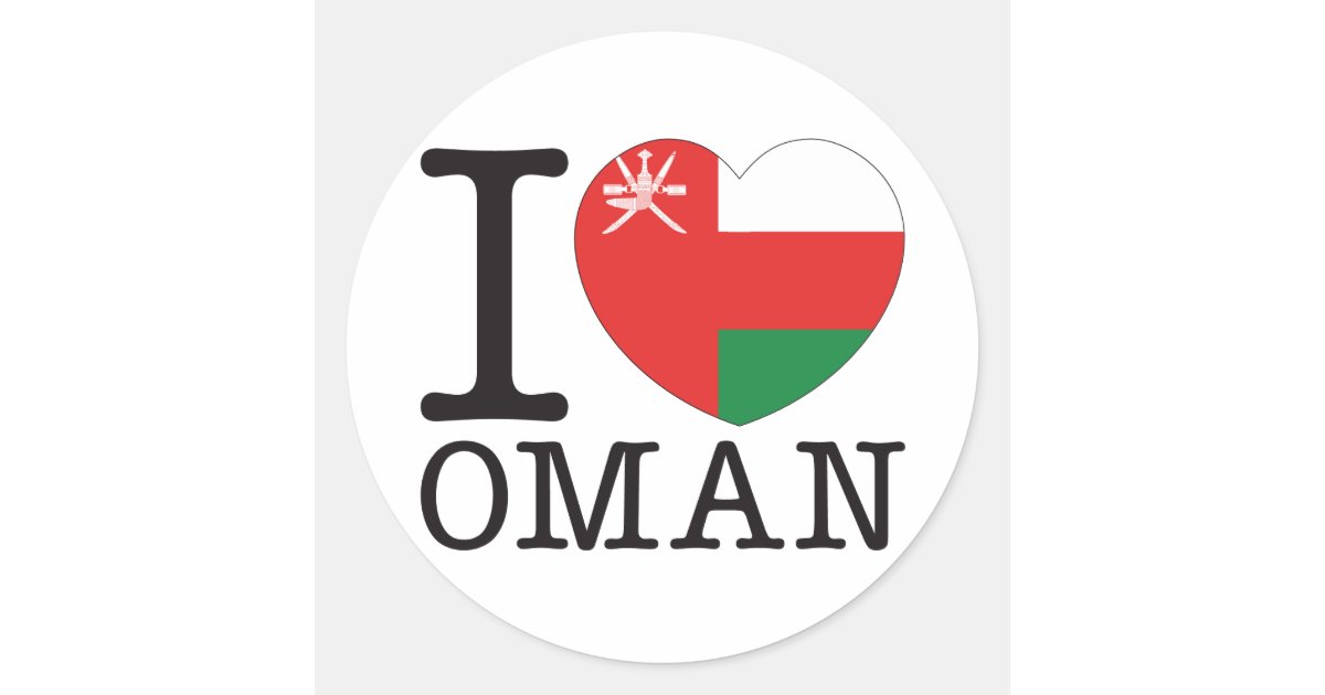 Oman Love v2 Classic Round Sticker Zazzle
