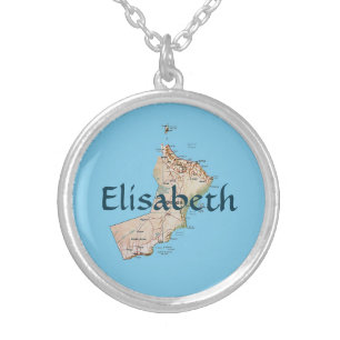 Oman Map + Name Necklace