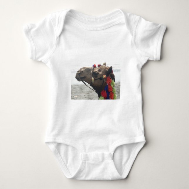 Oman Muscat Camel Photo Art Print Baby Bodysuit (Front)