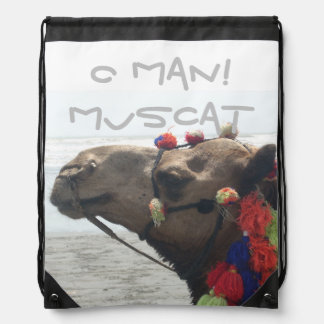 Oman Muscat Camel Photo Art Print Drawstring Bag
