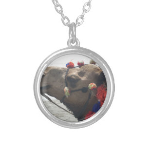 Oman Muscat Camel Photo Art Print Silver Plated Necklace