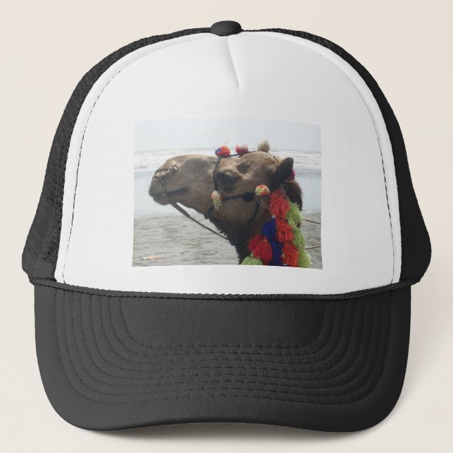 Oman Muscat Camel Photo Art Print Trucker Hat (Front)