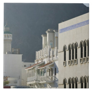 Oman, Muscat, Mutrah. Mutrah Corniche Mosque and Ceramic Tile