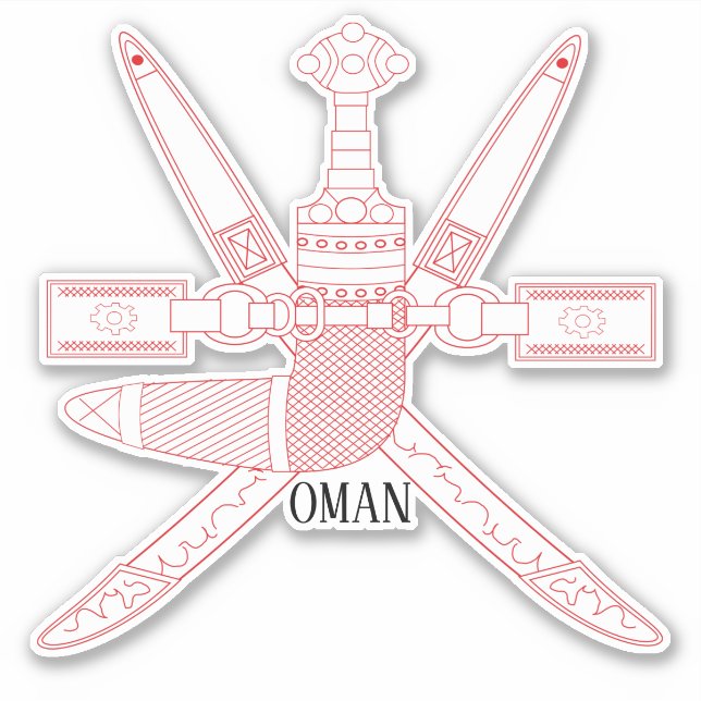 Oman National Emblem Patriotic Sticker (Front)