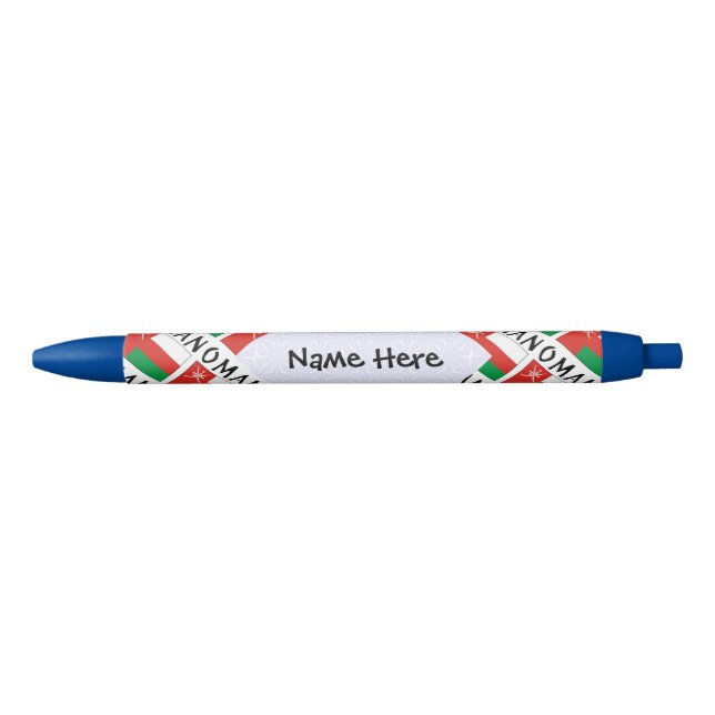 Oman Omani Flag Tiled Personalized Name Pen (Front)