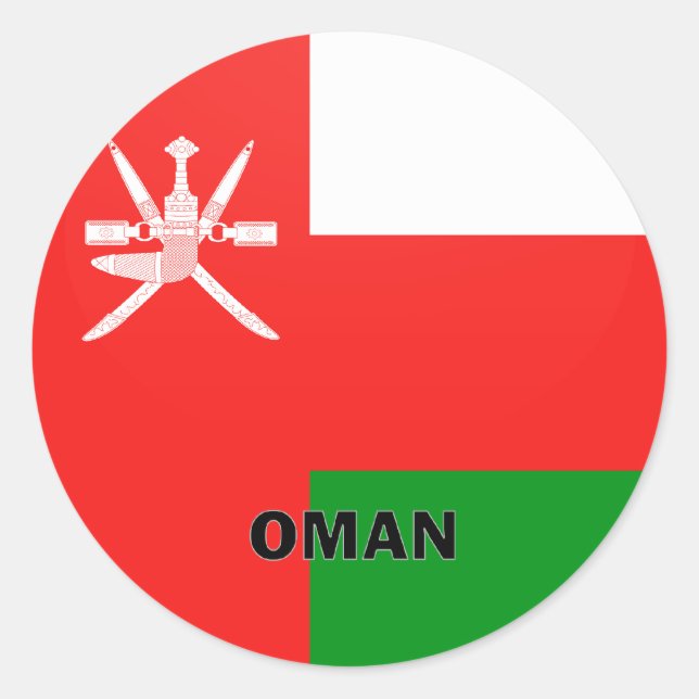 Oman Roundel quality Flag Classic Round Sticker (Front)