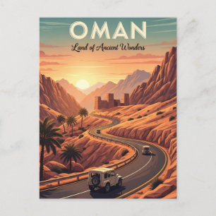 Oman Sunset Travel Postcard