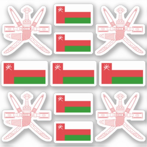 Omani national symbols emblem and flag sticker