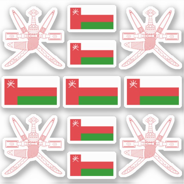 Omani national symbols /emblem and flag sticker (Front)