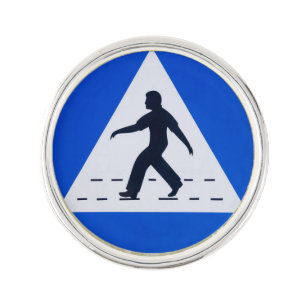 Omani pedestrian crossing sign - Muscat, Oman Lapel Pin